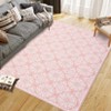 Machine Washable Modern Bedroom Area Rug Floral Large Area Rug Non Slip Throw Ultra Thin Stain Resistant Carpet for Living Room - 4 of 4