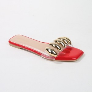 Berness Women's Kiki Embellished Clear Strap Slide Sandals - 1 of 4