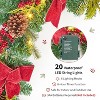 GAOMON 6 FT Christmas Garland with 20 Led Lights, Artificial Christmas Garland with Pine Cones, Red Berries & Bows, Xmas Decoration - 3 of 4
