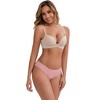 INSPIRE CHIC Women's Low-Waisted Butt Lifting Underwear Thread Cotton Comfortable Briefs 5 Packs - 4 of 4