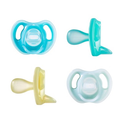 Tommee Tippee Ultra-Light Silicone Baby Pacifier 6-18m - Blue/Yellow - 4pk