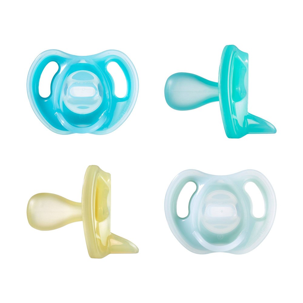 Tommee Tippee Ultra-Light Silicone Baby Pacifier 6-18m - Blue/Yellow - 4pk