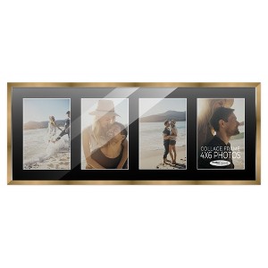 PosterPalooza | Gold Bronze Finish Collage Frame - Black Mat, Holds ...