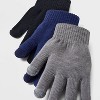 Kids' 3pk Gloves - Cat & Jack™ Navy/Gray/Black - image 2 of 3