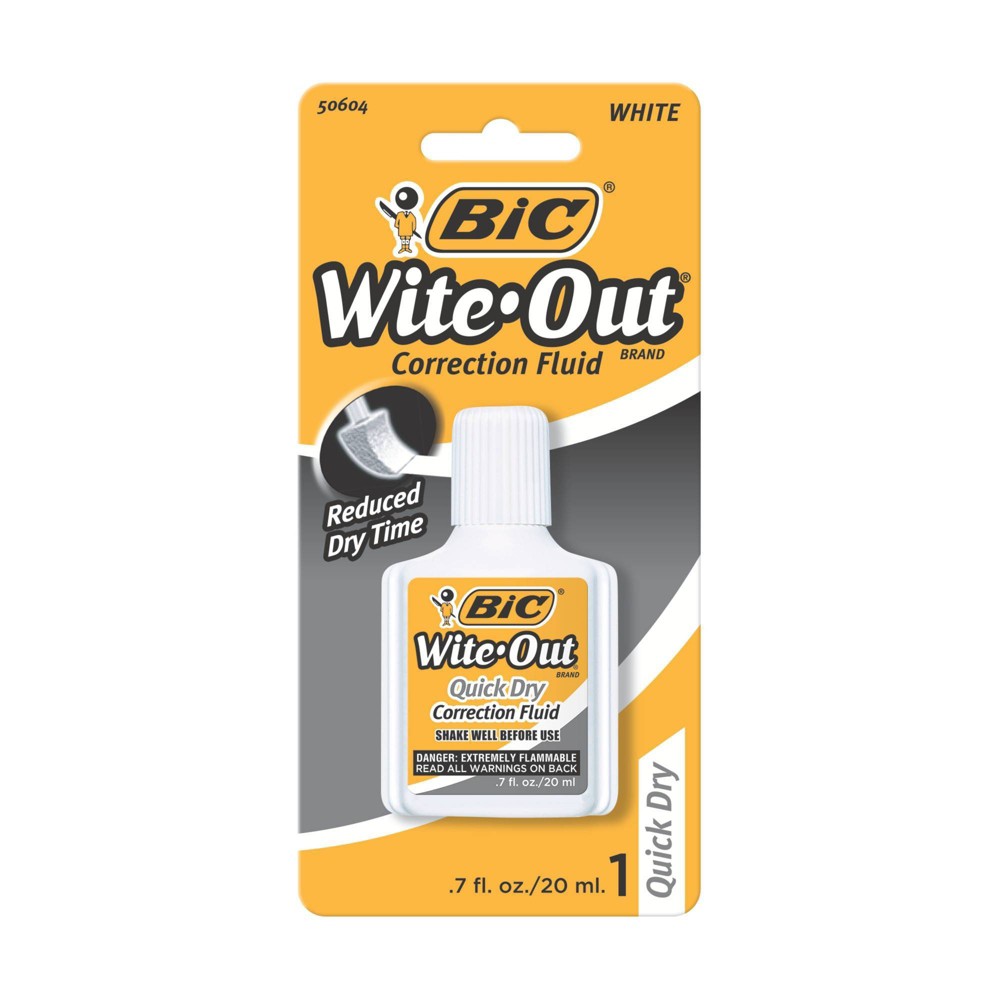 BIC Wite-Out Correction Fluid, 0.7oz: White Liquid Correction for Office & Art, Single Pack