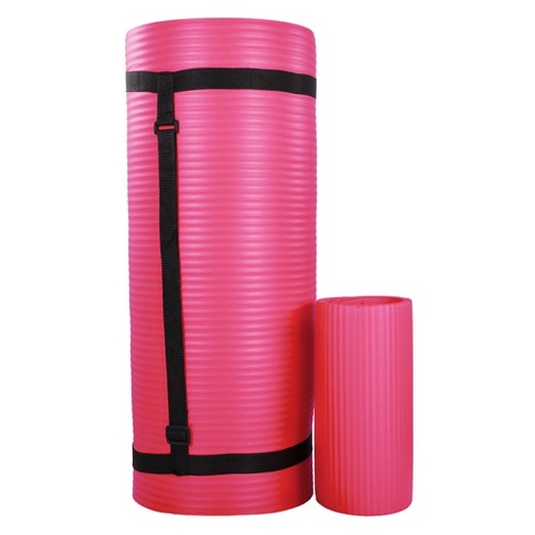 Balancefrom Fitness 71 X 24 X 1' All-purpose Extra Thick Non-slip High  Density Anti-tear Exercise Yoga Mat With Knee Pad & Carrying Strap, Pink :  Target