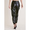 VENUS Womens Faux Leather Cargo Pants - 3 of 4