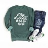 Simply Sage Market Women's  Garment Dyed Graphic Sweatshirt She Doesn't Even Go Here - 3 of 3