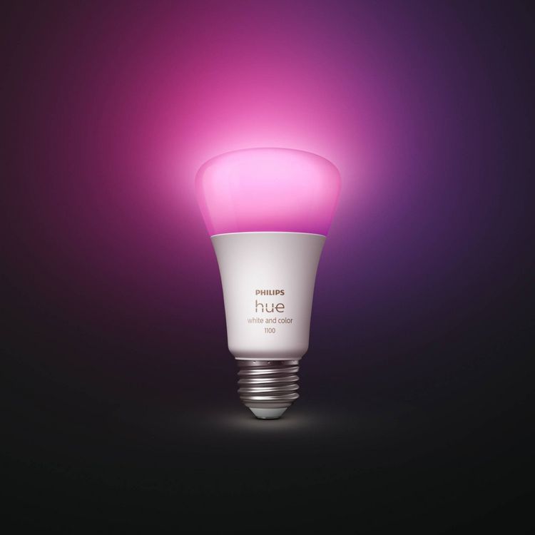 Philips Hue A19 75W Smart LED Bulb: Multicolored, Dimmable, Smartphone App Controlled, Energy Star Certified, 1100 Lumens, 3 of 8