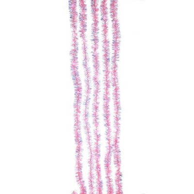 Kurt Adler 6.5' Pink Iridescent Tinsel Cascade Light Set