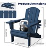 Hyleory Outdoor HDPE Folding Adirondack Chairs with 2 Cup Holders-Weatherproof Patio Accent Chair for 380 LBS Weight Capacity - 4 of 4