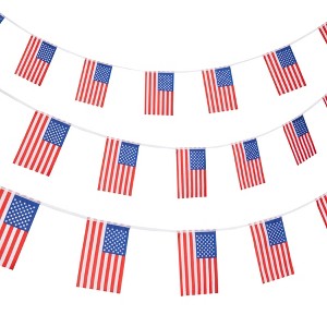 Juvale 2 Pack American Flag Decorations Bunting Banner, Patriotic USA Pleated Fan for 4th of July Party Supplies, 26 feet - 1 of 4