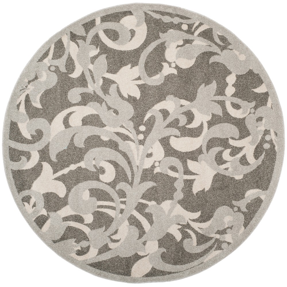 7' Round Archer Indoor/Outdoor Rug - Gray/Light Gray - Safavieh