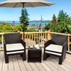 Costway 5PCS Patio Rattan Wicker Furniture Set Sofa Ottoman W/ Cushions White - 2 of 4