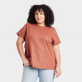 Women's Short Sleeve Rolled Cuff T-Shirt - Ava & Viv™