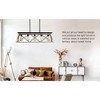32" Oak Industrial 5-Light Pendant Chandelier, Modern Metal Cage Design, Adjustable Hanging Light for Dining Room, Kitchen, Living Room (No Bulbs) - 4 of 4