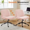 MAYEERTY Chair Vanity Cross Legged Armless Swivel Height Adjustable Wide Seat Replaceable Wheels Fixed Base Office Desk Task Chair - 2 of 4