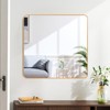 Spassway Vanity Bathroom Mirror for Wall Metal Framed Rounded Square Modern Mirrors for Over Sink Farmhouse Hang Horizontally or Vertically - 4 of 4