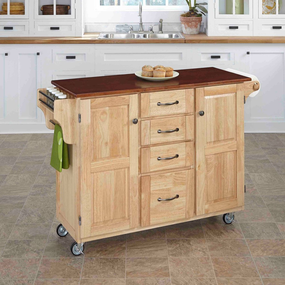 Kitchen Carts And Islands with Wood Top /Brown - Home Styles