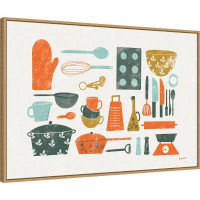 Retro Kitchen Still Life Framed Canvas Wall Art