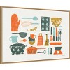 33" x 23" Retro Kitchen I by Becky Thorns Framed Canvas Wall Art Print - Amanti Art: Hand-Stretched, Lithograph, Horizontal Layout - 2 of 4