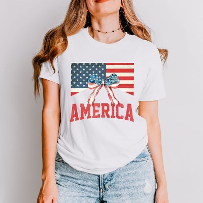 Simply Sage Market American Flag Coquette Short Sleeve Tee