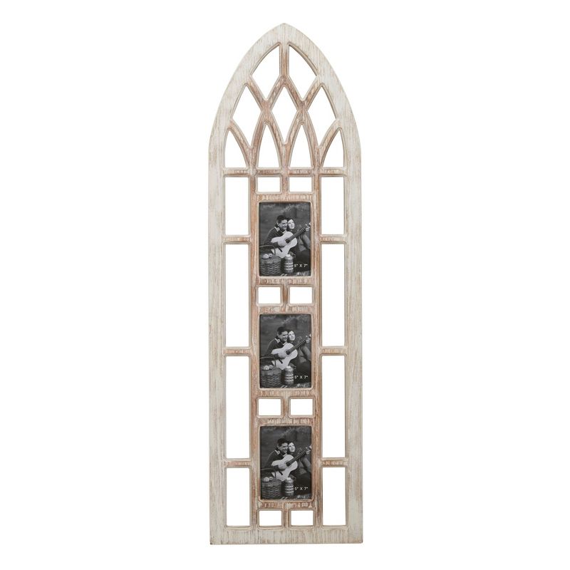 Wood 3 Slot Wall Photo Frame with Window Arch Shape Light Brown - Olivia &#38; May, 5 of 17