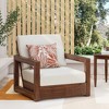 Christopher Knight Home Andrae Outdoor Acacia Wood Club Chairs with Cushions - 2 of 4