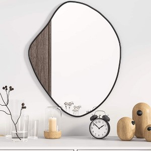 Aghana Digitals Matte Black Wall Mirror - 23.6x19.7in Synthetic Glass, PVC Frame, Indoor Bathroom - 1 of 4