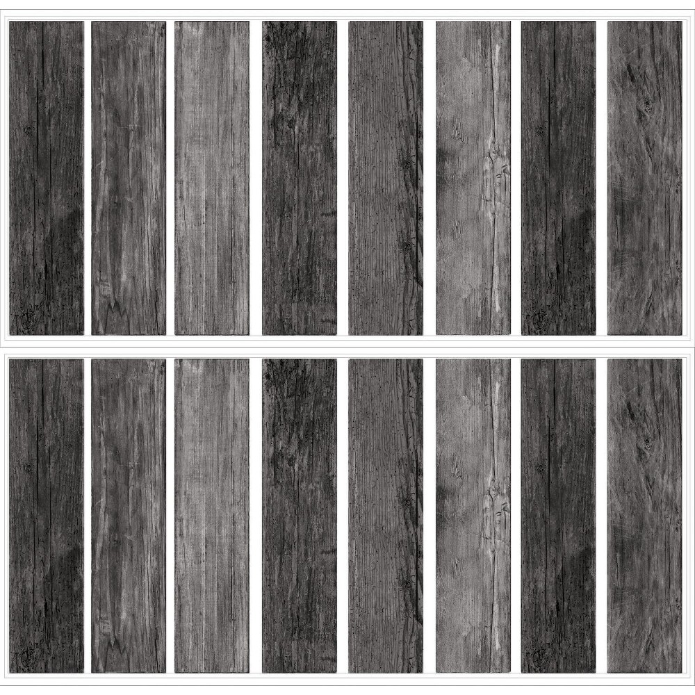 Photos - Other for Repair Roommates Distressed Barn Wood Plank Peel And Stick Wallpaper Black 