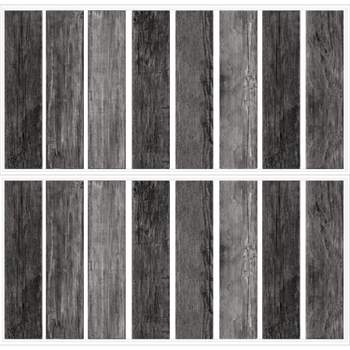 RoomMates Distressed Barn Wood Plank Peel And Stick Wallpaper Black