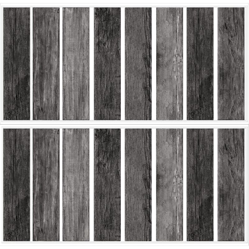 RoomMates Distressed Barn Wood Plank Peel And Stick Wallpaper Black, 1 of 7