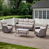 Belord Patio Furniture Set 4 Pieces, 6-Inch Extra Thick Cushions High Back Wicker Patio Set with Outdoor Sofa Swivel Glider Chair and Coffee Table - 3 of 4