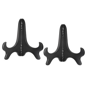 Unique Bargains Wood-like Plastic Folding Decorative Easels or Stands 2 Pcs - 1 of 4