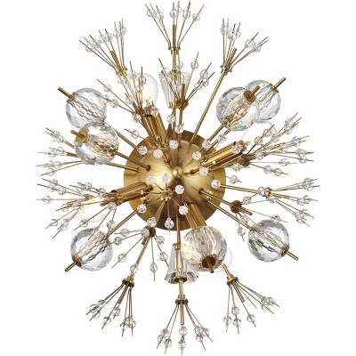 Elegant Lighting Vera 19 inch crystal starburst wall sconce in gold