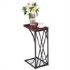Slickblue Modern C Shape Side Table, Compact Brown Wood Top End Table for Apartment, Bedroom, or Office - 4 of 4