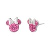 Disney Womens Minnie Mouse Sterling Silver Pave Crystal Birthstone Stud Earrings - 4 of 4