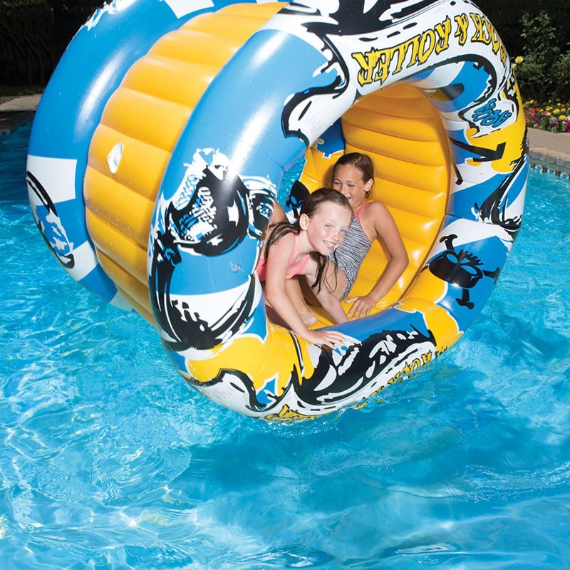 Swim Central 60" Inflatable Swimming Pool Float Toy - Yellow/Blue, 3 of 4