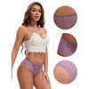INSPIRE CHIC Women's Mid Waisted Briefs Smooth Silky Panties Soft Lace Breathable Underpants 3 Packs - 3 of 4