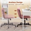 Modern Armless Criss Cross Office Desk Chair, 26" Wide Seat Chair, 300 lbs Weight Capacity, Swivel, Cross Leg Base, Teddy Plush Chair, Hard Floor - 4 of 4