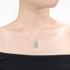Guili Stylish White Gold Plated Necklace with Pear-Shaped Cubic Zirconia Pendant, exuding sophistication and brilliance for any occasion. - 2 of 3