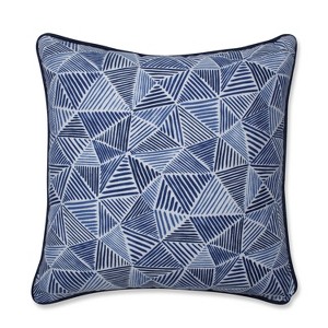 Stitches Ocean Mini Square Throw Pillow - Pillow Perfect, Beige Blue