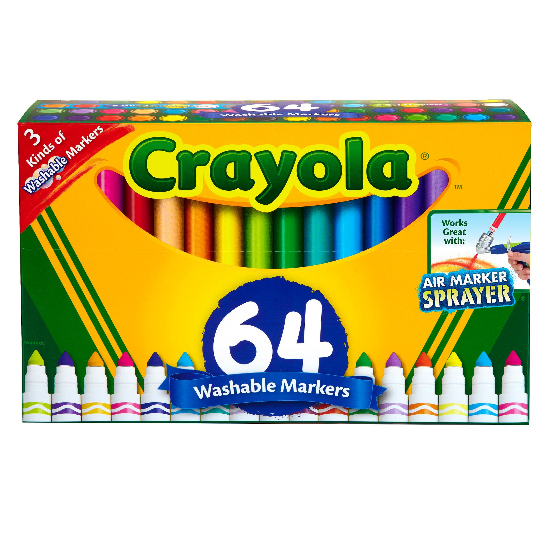 Crayola 64ct Broad Line Markers with Gel & Window Markers