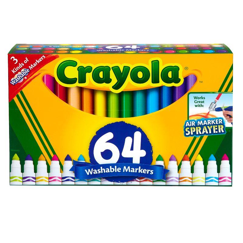 Crayola 64ct Broad Line Markers with Gel &#38; Window Markers, 1 of 7