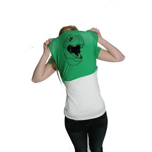 Womens Ask Me About My Trex T shirt Funny Cool Dinosaur Flip Graphic Novelty Tee - Crazy Dog Women's T Shirt - 1 of 4