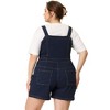 Agnes Orinda Women's Plus Size Denim Shortall Button Jeans Short - 4 of 4