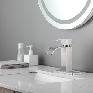 Single Handle Waterfall Spout Bathroom Vanity Sink Faucet - 1 of 4