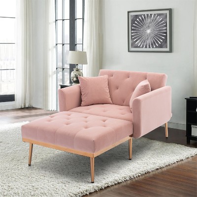 CAVINAS Modern Accent Lounge Chair with Adjustable Backrest,Plush Tufted Fabric Armchair for Living Room,Bedroom
