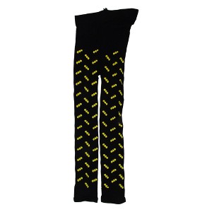 Northlight Children's Bats Halloween Footless Tights -  Size 5 - Black and Yellow - 1 of 3
