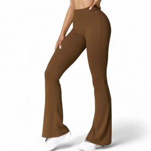 Anna-Kaci Active Women's High Waist Flare Leg Pants with Stretch Fabric - 1 of 4